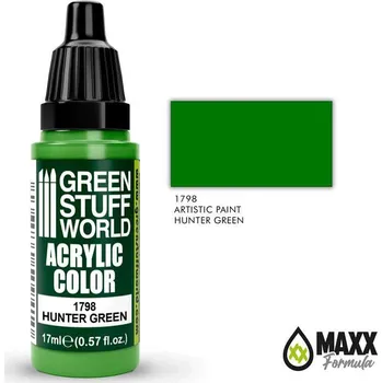Modelářská barva Green Stuff World Acrylic Artistic Paint - HUNTER GREEN 17ml (Green Stuff World)