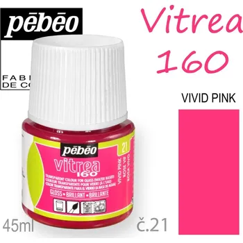 Speciální výtvarná barva Barva na sklo VITREA 160- vypalovací č.21 VIVID PINK objem 45ml.