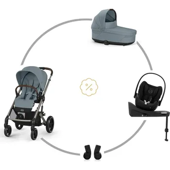Kočárek Cybex SET BALIOS S LUX Stormy blue + korba + adaptéry + autosedačka Cloud G + otočná základna