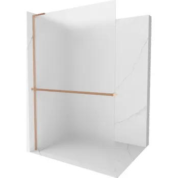 Mexen Kioto+ L sprchová stěna s policí Walk-in 70 x 200 cm, mat, kartáčovaná měď - 800-070-123-65-30 Sprchové stěny