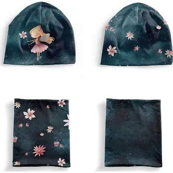 Panel se střihem M funkční úplet STRONG set čepice a nákrčník růžová víla