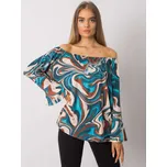 Modrá dámská vzorovaná halenka TW-BZ-BI-2486-1.17P-sea Velikost: ONE SIZE