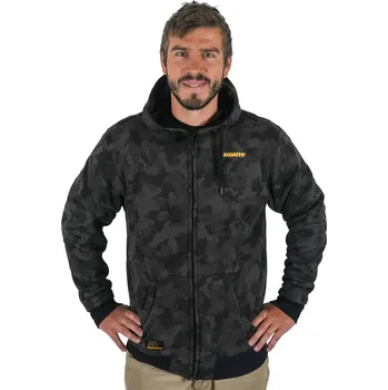 Rybářské oblečení Mikbaits Bunda se zipem Black Camou Sherpa Černá L