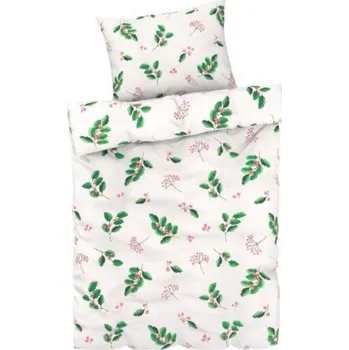 Povlečení KSTL 2-dílné ložní povlečení z jemného flanelu, 140 x 200 cm, 70 x 90 cm, listy ( 41006 )