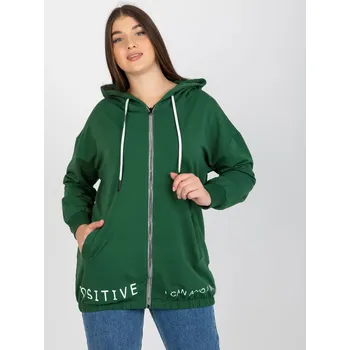 Dámská mikina Tmavě zelená mikina na zip -RV-BL-8302.78-dark green Velikost: ONE SIZE