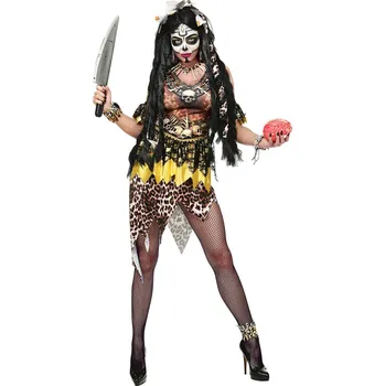 Karnevalový kostým Dámské šaty voodoo šamanka - XL