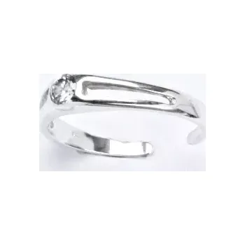 Prsten Stříbrný prsten na nohu čirý zirkon - T1109 (Stříbrný prsten na nohu se zirkonem)