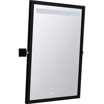 Koupelnový nábytek Bemeta HELP: Výklopné zrcadlo s LED osvětlením, dotykový senzor, 400 x 600 mm, černé 301201030