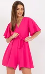 Fuchsiový elegantní krátký overal CHA-KO-0486.17-fuchsia Velikost: S/M