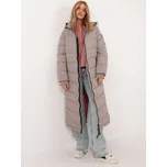 Dlouhá béžová dámská prošívaná bunda D51160XB44540A1-beige Velikost: L