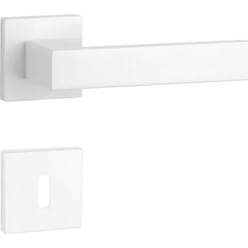 Dveřní kování In-Design Dveřní klika SQUARE obdélníková rozeta bílá matná Provedení kliky: bez rozety