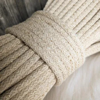 Příze VEĽKÁvlna VEL'KÁ vlna šňůry na šití 6mm Kapučíno se zlatou nitkou