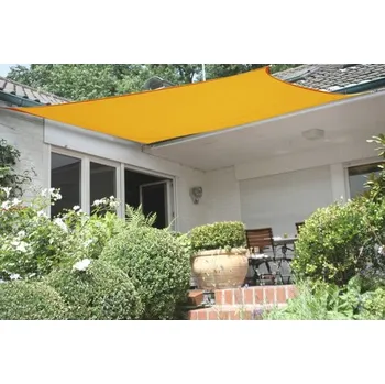 Krycí plachta Sluneční plachta 4x napínací lanko, PES 280 g/m², žlutá 300x600 cm