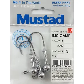 Rybářský háček Jigová hlavička Mustad Big Game 10/0 10 g