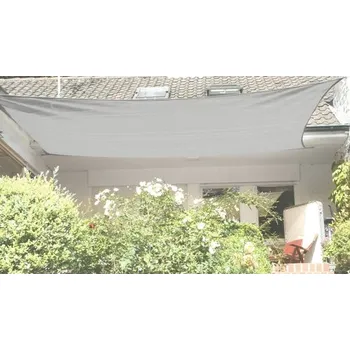 Krycí plachta Sluneční plachta 4x napínací lanko, PES 280 g/m², stříbrno-šedá 400x600 cm