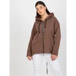 Hnědá asymetrická mikina -RV-BL-8266.34P-brown Velikost: ONE SIZE
