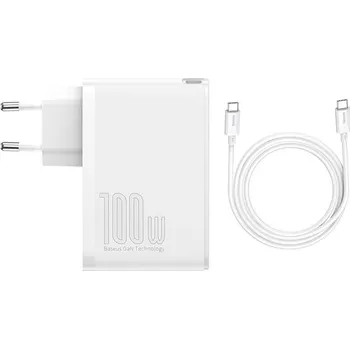 Baseus CCGAN2P-L02 GaN2 Pro 100W 2xUSB/2xType-C 100W bílý síťový nabíječ