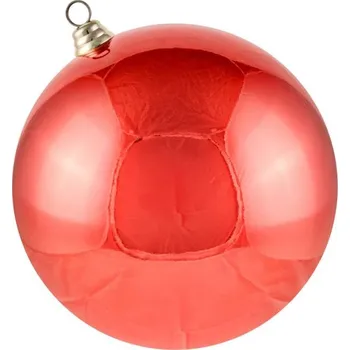 Velikonoční dekorace DECOLED Plastová koule, pr. 30 cm, červená, lesklá, UV