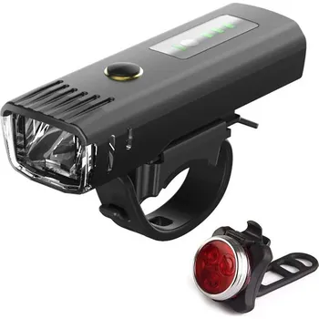 Cyklosvítilna Helius BK-003 Přední světlo na kolo + zadní blikačka
