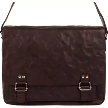 SEGALI Pánská kožená taška na notebook 26135 tm. hnědá