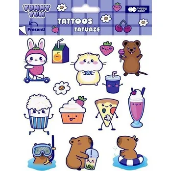 Set školních potřeb Tatuaże zmywalne Yummy Yum HAPPY COLOR