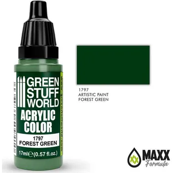 Modelářská barva Green Stuff World Acrylic Artistic Paint - FOREST GREEN 17ml (Green Stuff World)