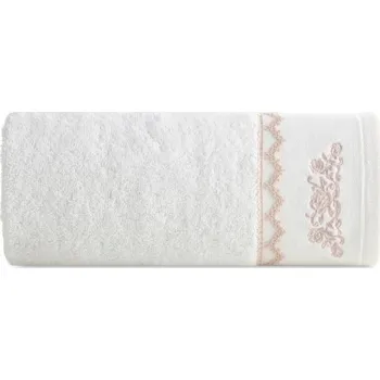 Ručník RUČNÍK 70X140 S KRAJKOU A VÝŠIVKOU BÍLÝ