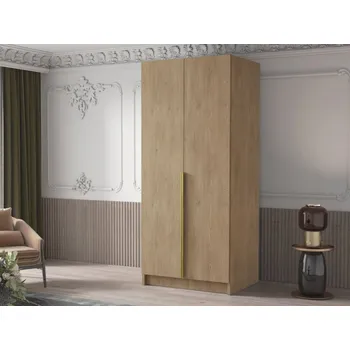 Nábytek Šatní skříň Smugo I, Barva: dDub cremona / dub cremona + zlatá MIRJAN 5903211410208
