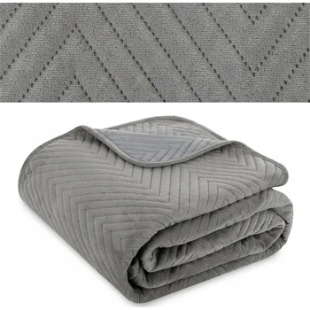 Prostěradlo Přehoz na postel Łóżkoholicy velur 220 cm x 240 cm šedý