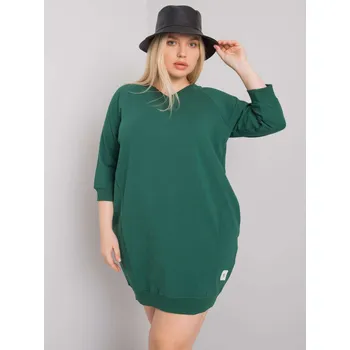 Dámské šaty Tmavě zelené dámské mikinové šaty RV-SK-6847.59P-green Velikost: ONE SIZE