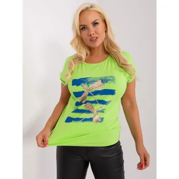 Světle zelené triko s motivem vážky RV-BZ-8969.92P-light green Velikost: ONE SIZE
