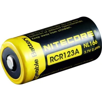 Článková baterie NITECORE RCR123A nabíjecí Li-Ion aku, 650mAh 3,7V 2,4Wh