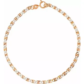 Náramek Zlatý náramek MARINE 2,5 mm v kombinaci růžového a bílého zlata s rytím