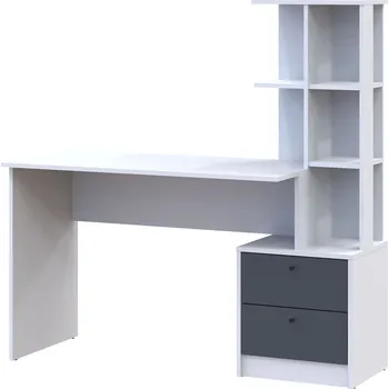 Psací stůl Psací stůl T7 bílý / grafit 136x55x138