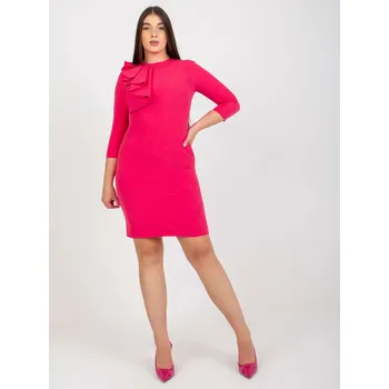 Dámské šaty Růžové šaty s volánem -LK-SK-505583.11-coral Velikost: 42