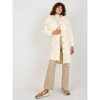 Dámská casual bunda Smetanová teddy košilová bunda -RV-KS-8438.00P-ecru Velikost: L/XL