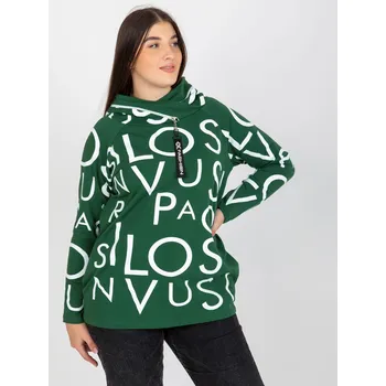 Dámská mikina Tmavě zelená mikina s potiskem -RV-BL-5056-1.95-dark green Velikost: ONE SIZE