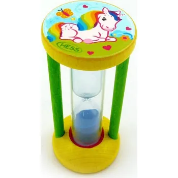 Dřevěná hračka Hess Přesýpací hodiny pro měření doby čištění zubů Jednorožec