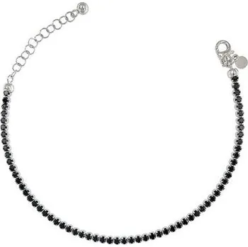 Náramek Stříbrný náramek s černými zirkony délka náramku 17+3cm