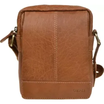 SEGALI Pánská kožená taška přes rameno SG-21110 koňak