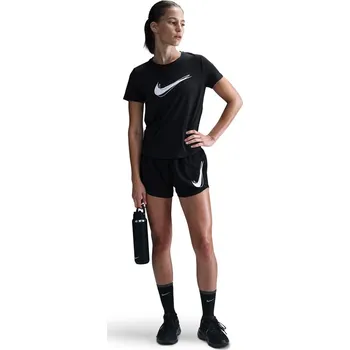 Dámské funkční tričko s krátkým rukávem Nike ONE SWOOSH HBR DRI-FIT SS TOP W černé HJ2204-010 - S | UK 7,5 | US 10