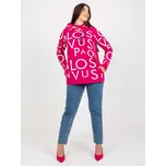 Fuchsiová mikina s potiskem -RV-BL-5056-1.95-fuchsia Velikost: ONE SIZE