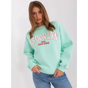 Dámská mikina Mintová mikina s nápisem Brooklyn EM-BL-617-14.09-mint Velikost: ONE SIZE