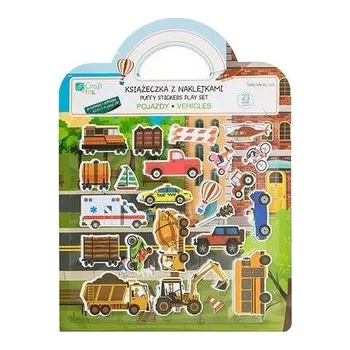 Cizojazyčná kniha Książeczka z naklejkami - pojazdy