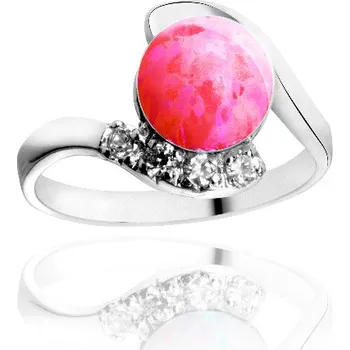 Prsten Anité -prsten s venezuelským opálem a čirými zirkony, Materiál: Růžové zlato, ryzost 585/1000