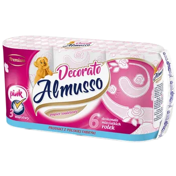 Toaletní papír Almusso toaletní papír Decorato 3-vrstvý 6 ks růžové - role 22m