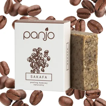 Mýdlo Kávové peelingové mýdlo na tělo a ruce v kostce, přírodní, zpevňující, 110g PANJO