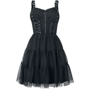 Dámské šaty Středně dlouhé šaty Gotika z Vixxsin - Šaty Selkie - Ženy - černá