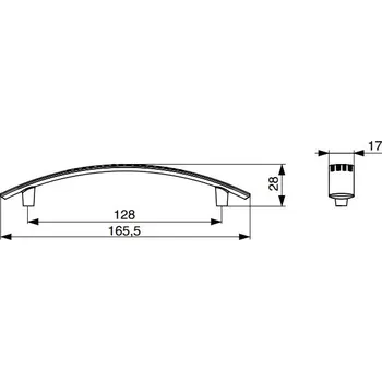 Nábytkové kování - Úchytka kovová Kewina černá matná Rozteč: 128 mm