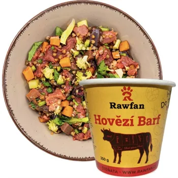 Krmivo pro psa Rawfan HOVĚZÍ BARF pro štěňata 1000 g (mražené) – nutričně vyvážená směs z kvalitního hovězího masa